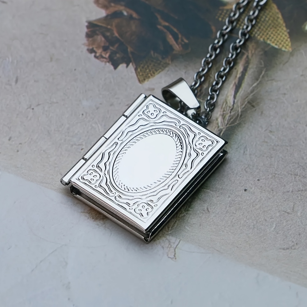 Customized Photo Book-Style Locket Necklace — Personalized Gift